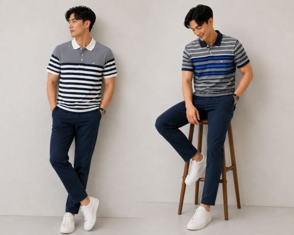 MENS STRIPES MATTY COLLAR TSHIRTS