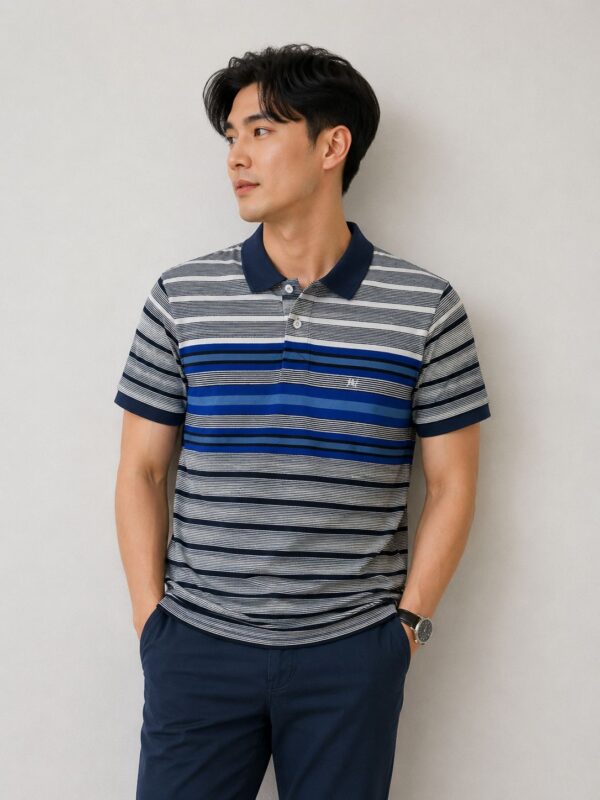 MENS STRIPES MATTY COLLAR TSHIRTS