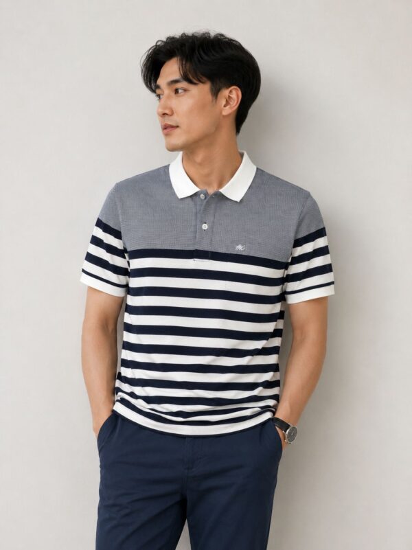 MENS STRIPES MATTY COLLAR TSHIRTS