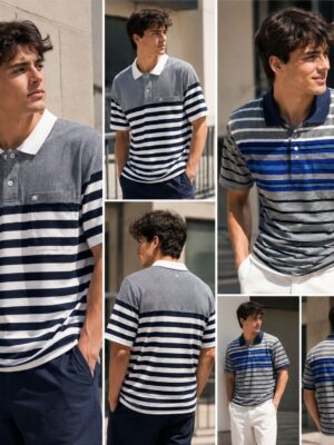 MENS STRIPES MATTY COLLAR TSHIRTS